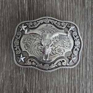 Nocona Steerhead with Stars Belt Buckle